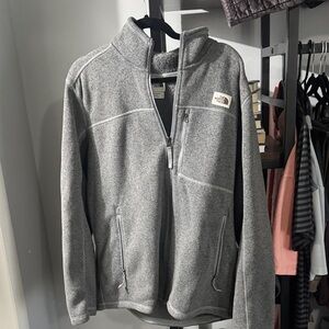 The North Face Men's Heathered Gray Zip-Up Sweater